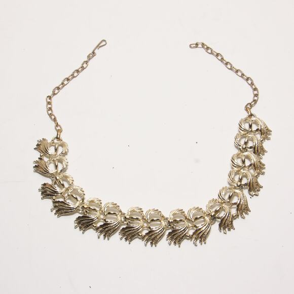 Vintage Mid Century Modern Adjustable Choker Necklace SilverTone Link Design - Picture 2 of 4